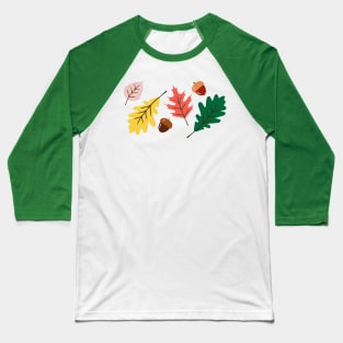 Fall leaves and acorns Baseball T-Shirt